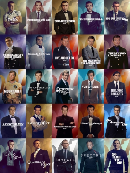 Amazon "разоружила" Джеймса Бонда на постерах всех 25 фильмов бондианы