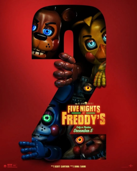 Кто-то лезет на постере "Пять ночей с Фредди 2"